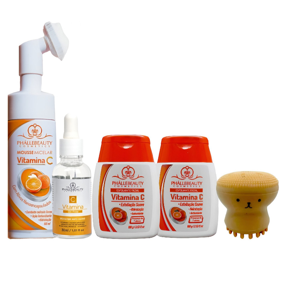Review Kit Com o Mousse vitamina c + Sérum vitamina c + Sabonete vitamina c + Esfoliante facial vitamina c + Esponja polvo: Vale a Pena em 2026?