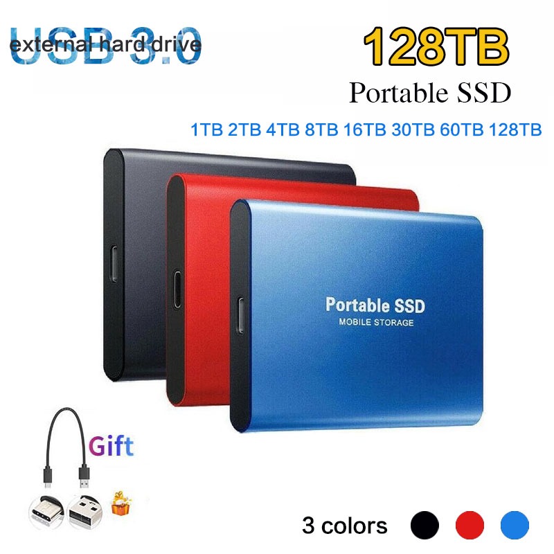 Review HD Externos SSD 128TB 60TB Disco rígido externo 30TB 16TB Disco rígido portátil de estado sólido 8TB 4TB Tipo-C 3.0: Vale a Pena em 2026?