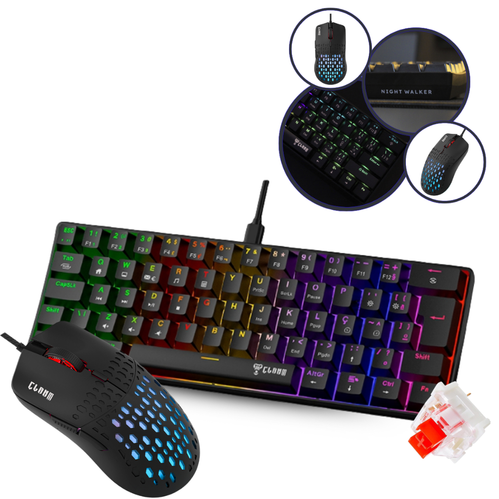 Review Kit Gamer Teclado Gamer Night 60% V2 Switch Red Mecânico + Mouse Gamer Slits V2 Preto: Vale a Pena em 2026?