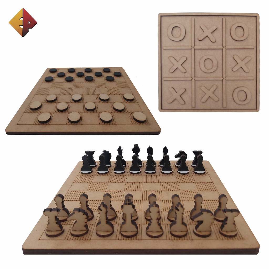 Review Kit 3 Jogos de Tabuleiro Xadrez + Dama + Jogo da Velha em MDF com Caixa Organizadora - Jogos Educativos, Jogo da Velha, Xadrez, Damas, Infantil, Jogos, Caixa MDF, Organizadora.: Vale a Pena em 2026?
