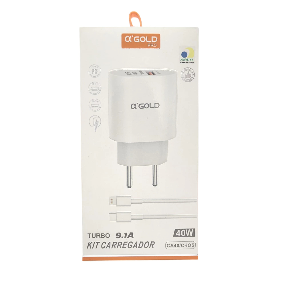 Review Kit Carregador Turbo 40w Carregador Rapido Para Celular IOS Turbo Carregador Saída USB-c Carregador 9.1A Fonte e Cabo: Vale a Pena em 2026?