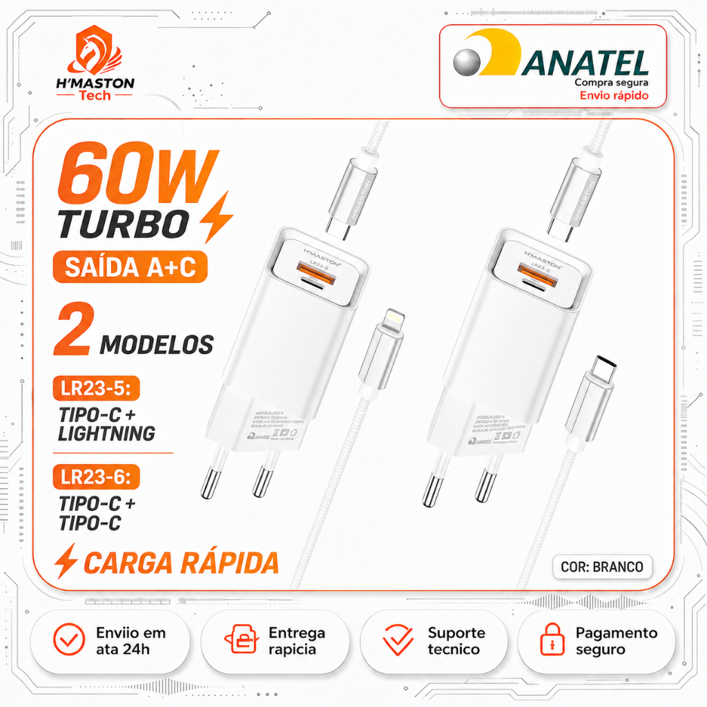 Review H'MASTON LR23 Carregador Turbo Tipo c Carregador Tipo c Cabo Carregador Tipo c Turbo Cabeça De Carregador Tipo c: Vale a Pena em 2026?