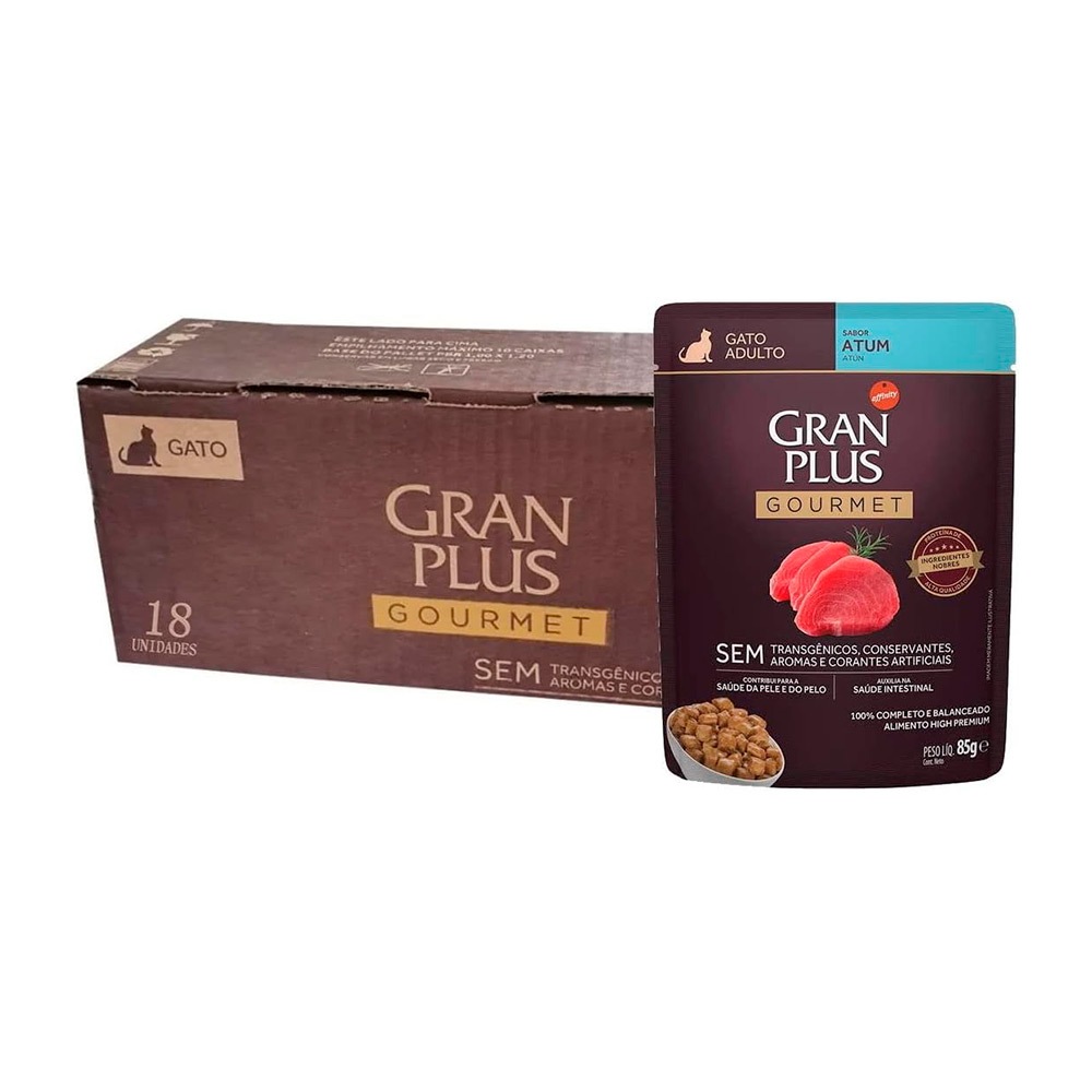 Review Caixa 18un Ração Úmida Granplus Sache Gato Adulto Atum 85g: Vale a Pena em 2026?