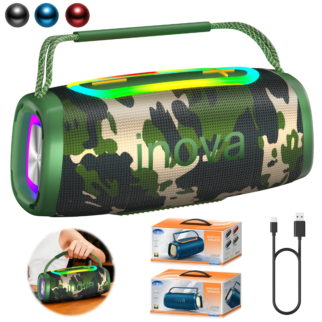 Review INOVA Caixa De Som 16W TWS Caixa De Som Bluetooth Grande RGB Som Estéreo Alta Hifi Ajuste Graves Festa Caixa Som: Vale a Pena em 2026?