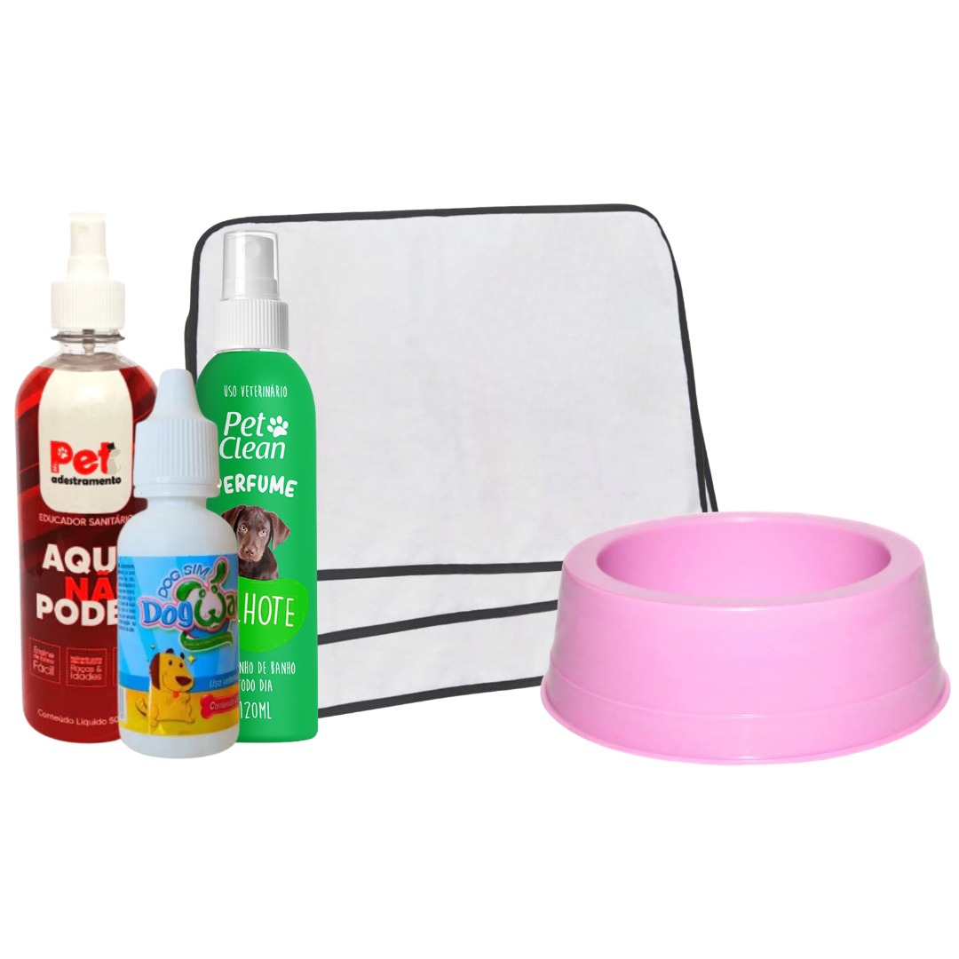 Review Kit 3 Tapetes Higiênicos P/Pets + Pote Para Ração e Água Pet + Perfume Pet Clean P/Pets 120ml + Educador Sanitário Xixi Sim P/Pets 20ml + Educador Aqui Não Pode 500ml: Vale a Pena em 2026?