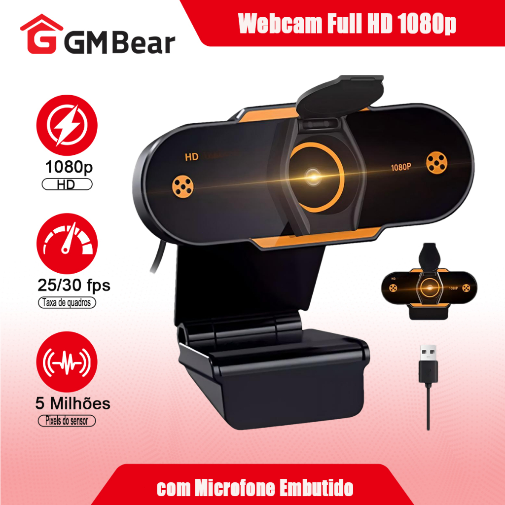 Review GM Bear Webcam Câmera Full Hd 1080p 360 Graus Videoconferência Streamcam Web Cam Entrada Usb Com Microfone: Vale a Pena em 2026?