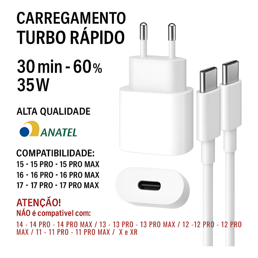 Review Carregador Usb-c Turbo Para iPhone 15 16 Plus Pro Max Carregador iPhone 15 Carregador Fast Carregador Rapido iPhone 1516: Vale a Pena em 2026?