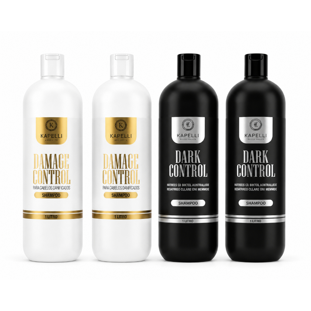 Review Kit 4 Shampoos Sem Sal Kapelli - 2 Shampoo Dark Control + 2 Shampoo Damage Control 1L Anti queda Anti Frizz Hidratação: Vale a Pena em 2026?
