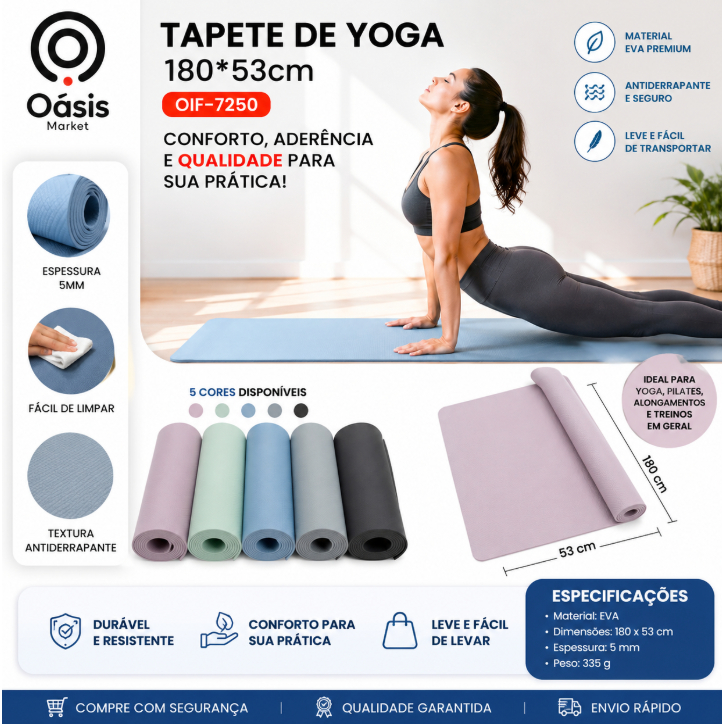Review Tapete de Yoga 180x53cm Antiderrapante Colchonete para Yoga Pilates Exercícios Fitness Academia: Vale a Pena em 2026?