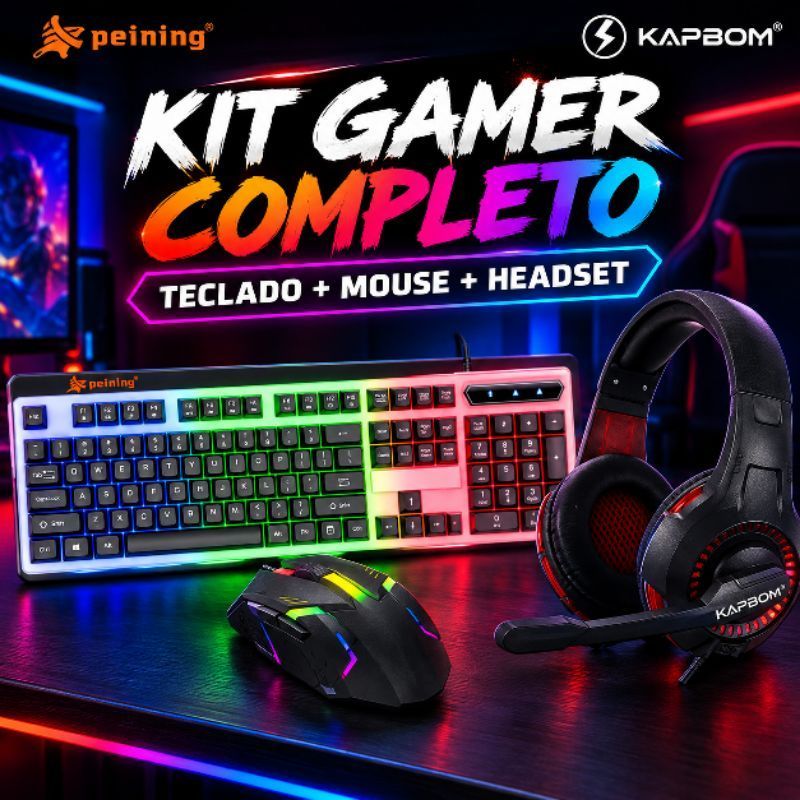 Review Kit Gamer Teclado RGB + Mouse Gamer + Headset Gamer Kapbom KA-9009 Peining PC Notebook: Vale a Pena em 2026?