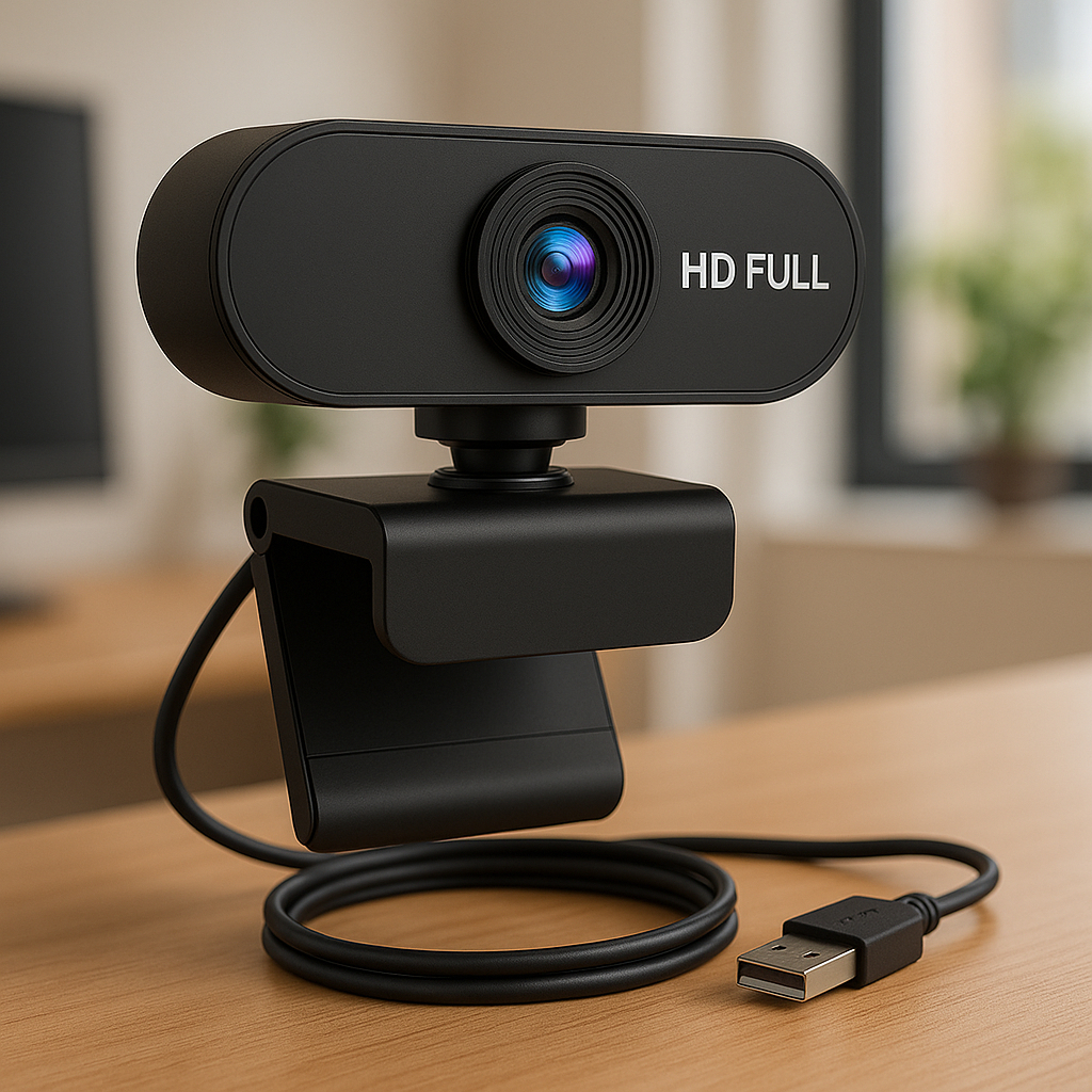 Review Webcam Preta Full HD 1080p USB Gira 360º Com Microfone Top Visão Integrado PC Note: Vale a Pena em 2026?