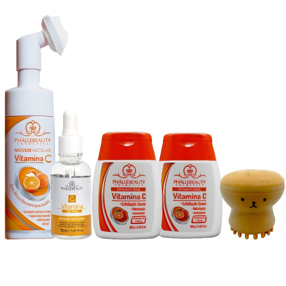 Review Kit Com Mousse vitamina c + Sérum vitamina c + Sabonete vitamina c + Esfoliante facial vitamina c + Esponja polvo: Vale a Pena em 2026?