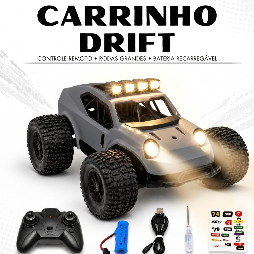 Review Carrinho de Controle Remoto Off-Road Drift Com Faróis de LED Super Resistente Brinquedo Menino: Vale a Pena em 2026?