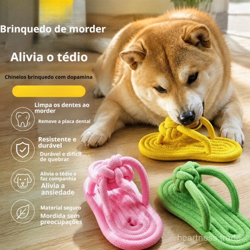 Review Corda de cachorro mastigar brinquedo corda de cachorro mastigar brinquedo chinelos brinquedo resistente à mordida Molar : Vale a Pena em 2026?