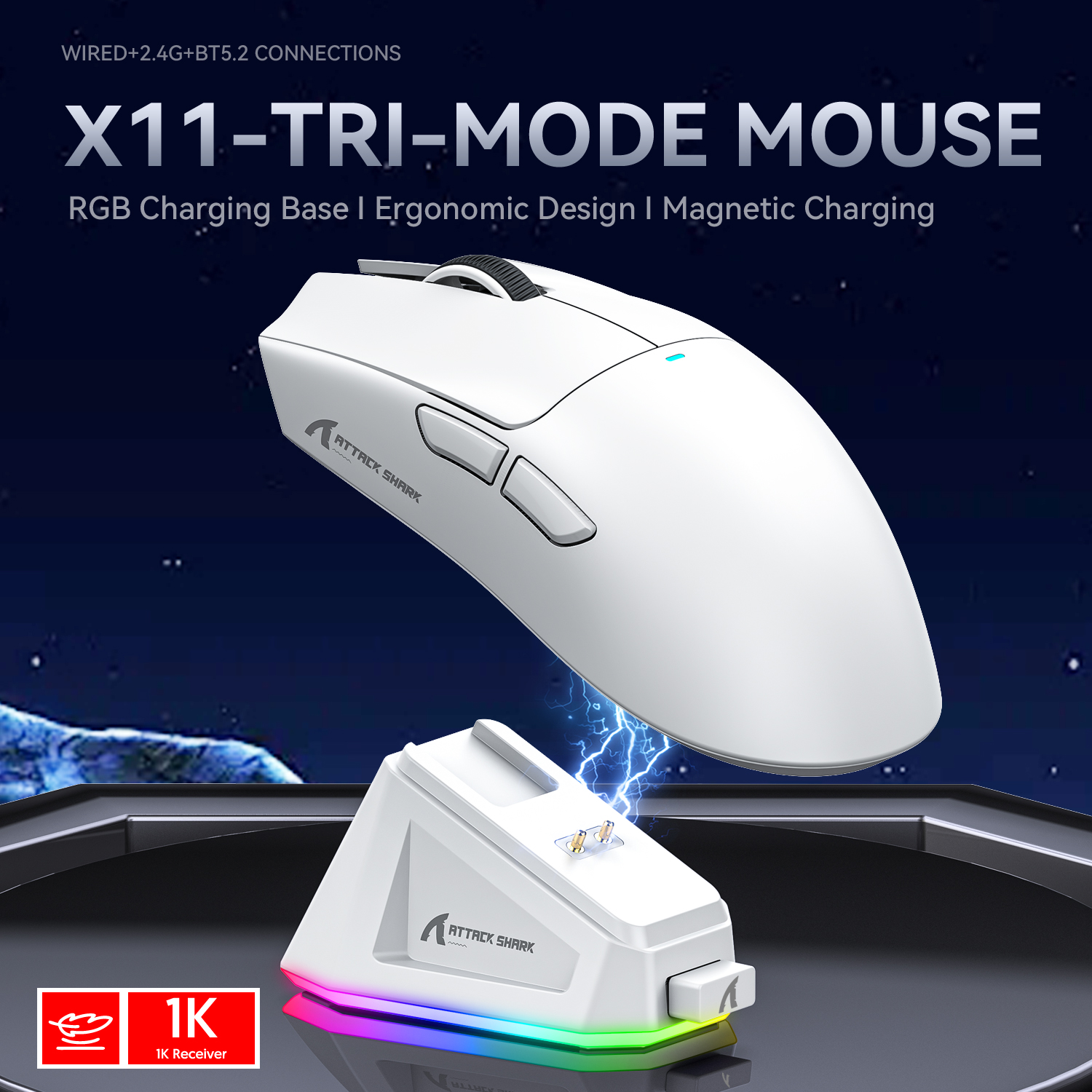 Review Mouse Gamer Attack Shark X11 Mouse Gaming Tri-Modo PAW3311 Sensor 22000DPI Sem Fio 2.4G Bluetooth Com Fio Mouse Gamer: Vale a Pena em 2026?