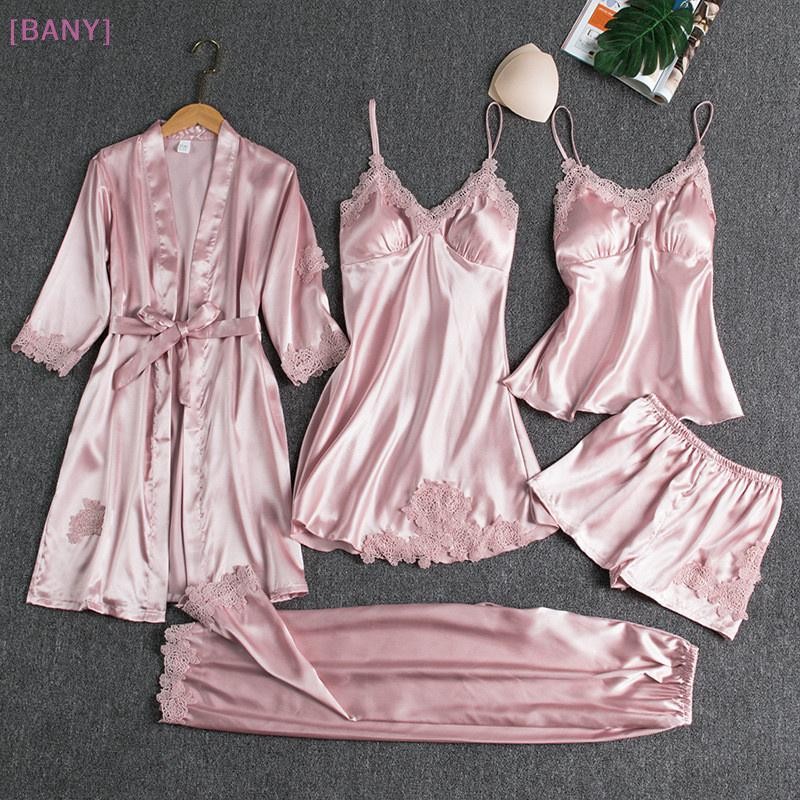 Review [BANY] 5 Pecas Roupao De Seda Roupa De Dormir Feminina Renda Sexy Pija: Vale a Pena em 2026?