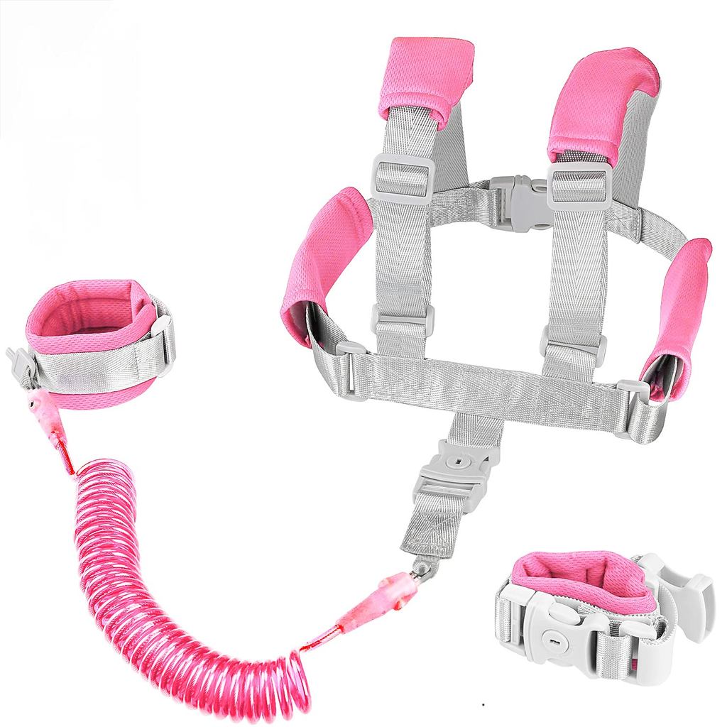 Review Coleira de segurança 2 em 1 para crianças pequenas, pulseira anti-perda rosa com trava para crianças, coleira de seguran: Vale a Pena em 2026?