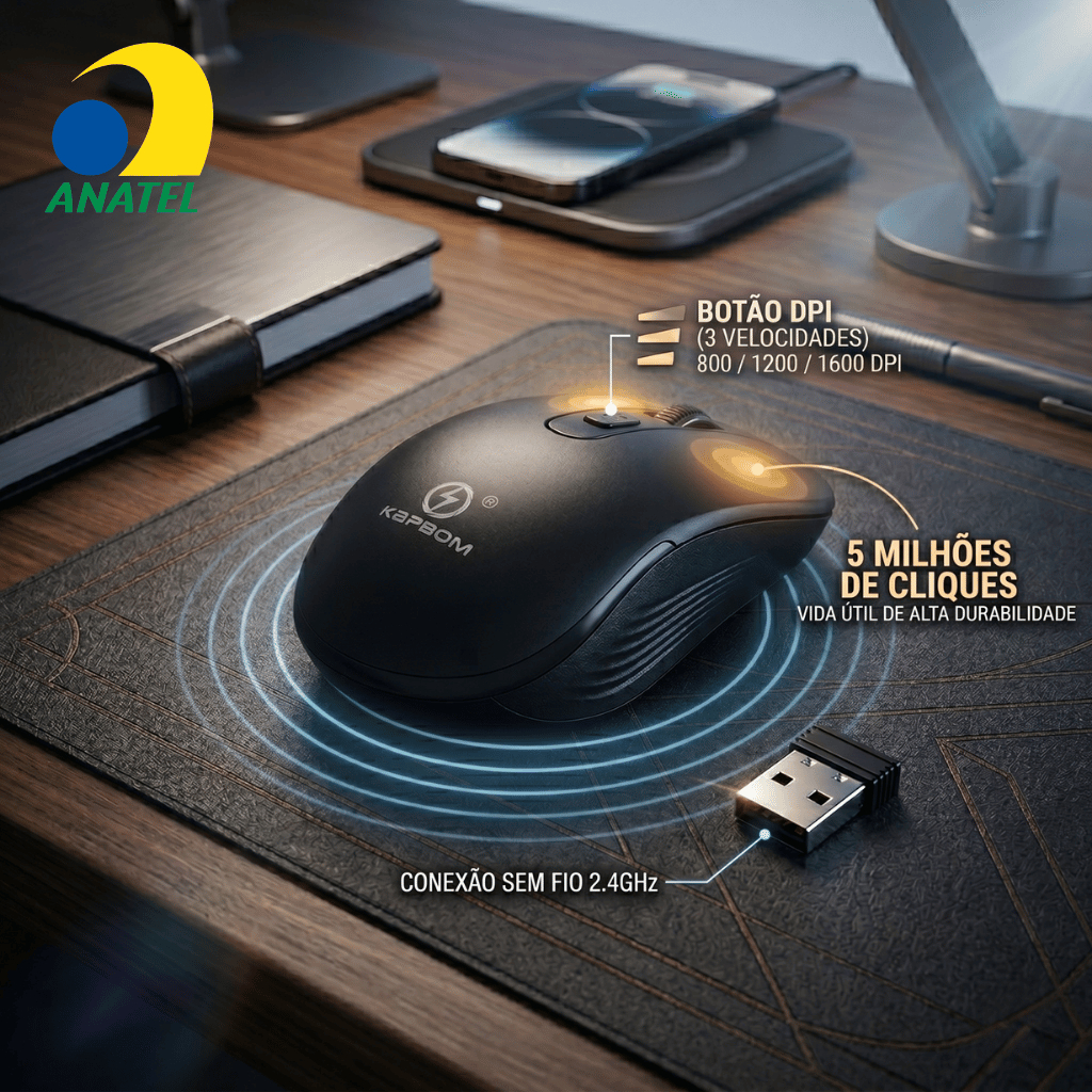 Review Mouse Sem Fio - Mouse Wireless 4 Botões, Durável, Ergonômico e Sem Fio - Kapbom KA-602: Vale a Pena em 2026?