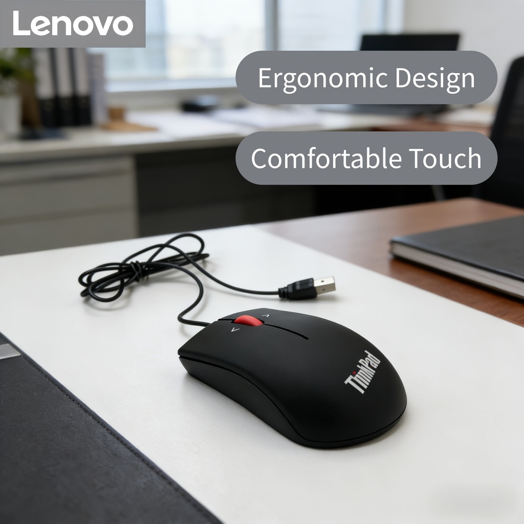 Review Mouse com Fio/Mouse Sem Fio Lenovo ThinkPad Ergonômico Mouse Óptico USB 2.4G com Rolo Vermelho e Clique Silencioso Para: Vale a Pena em 2026?