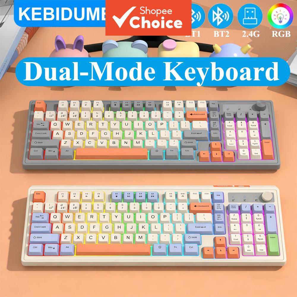 Review KEBIDUMEI Teclado Gamer Dupla Modalidade, Teclado Sem Fio Bluetooth Duplo 2.4G com Botão, Teclado Recarregável com: Vale a Pena em 2026?