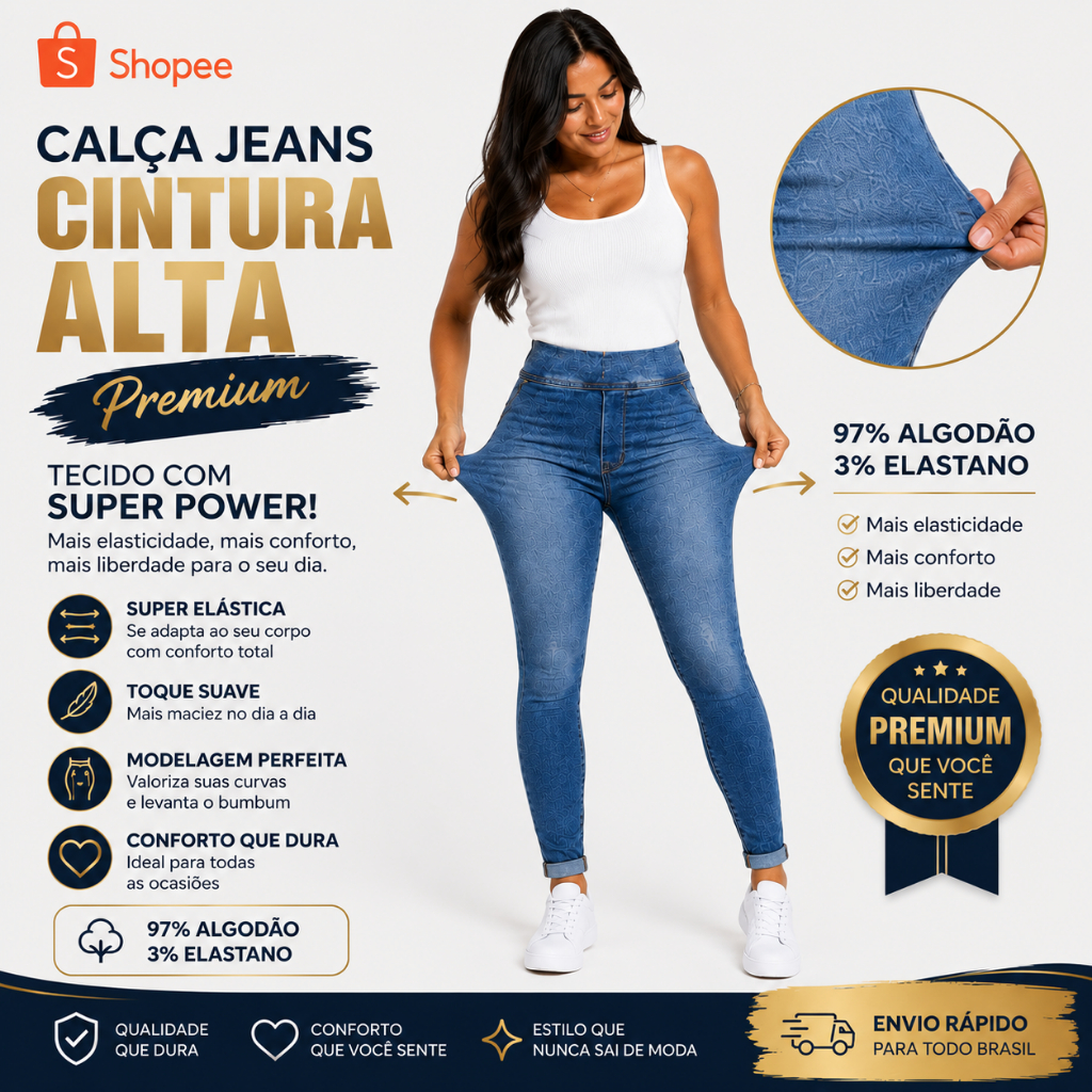 Review Calça Jeans Feminina Cintura Alta Calça Jeans Feminina com Lycra Calça Jeans com Lycra Feminina Calças Jeans Leggin: Vale a Pena em 2026?