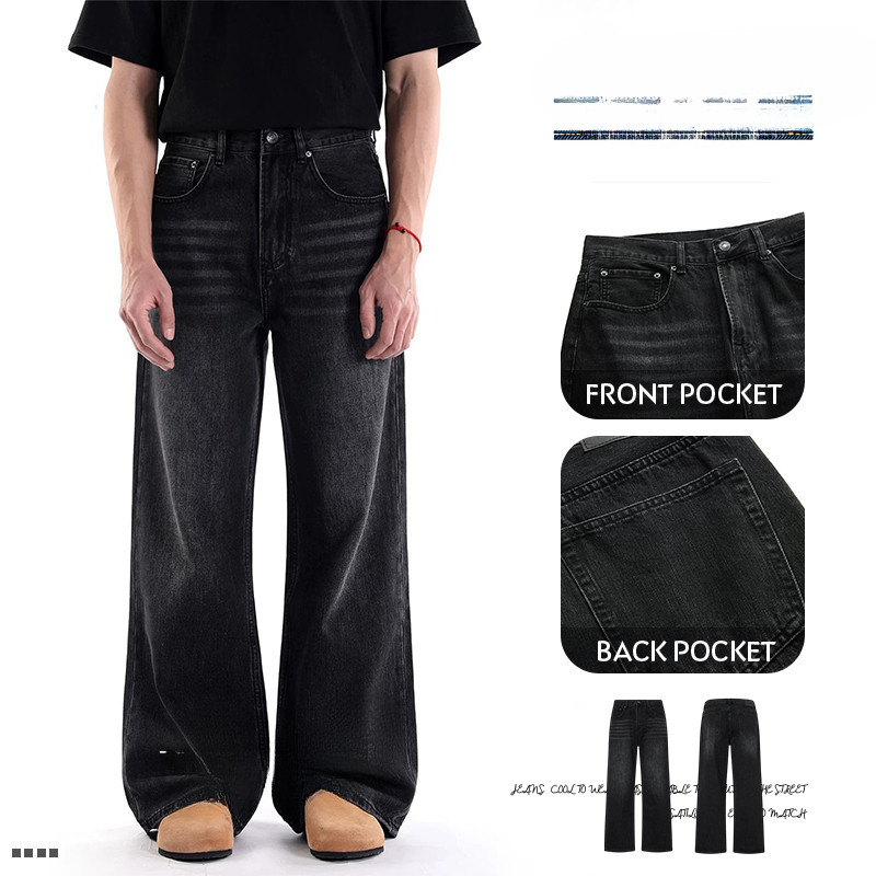 Review Maong Calças largas Calças jeans largas pretas Calças soltas Jeans de pernas largas Calças jeans pretas lavadas Calças m: Vale a Pena em 2026?