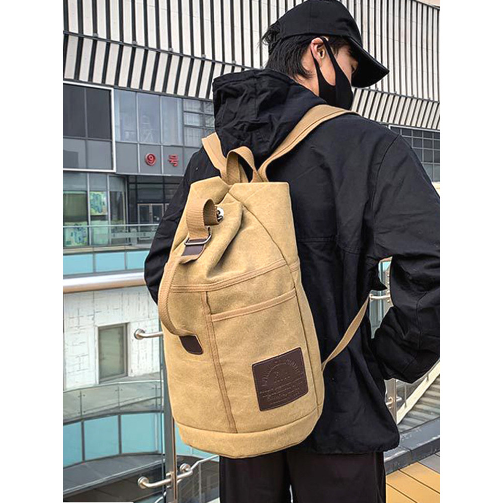 Review Mochila masculina mochila masculina mochila esportiva saco de viagem lona saco Casual ao ar livre mochila balde saco: Vale a Pena em 2026?