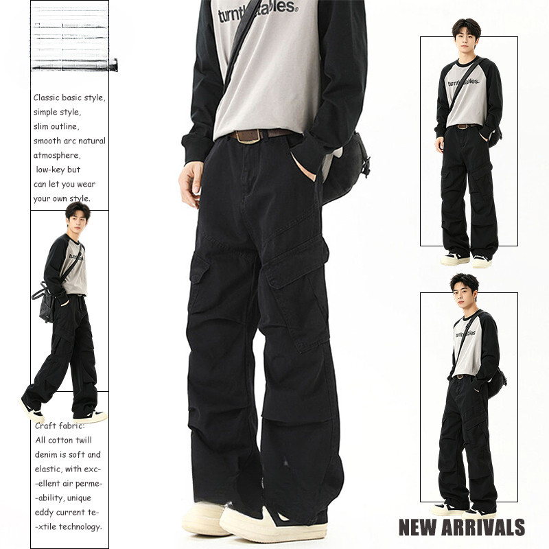Review Calças de brim pretas masculinas calças de perna larga calças jeans Balck calças jeans pretas calças casuais de alta qua: Vale a Pena em 2026?