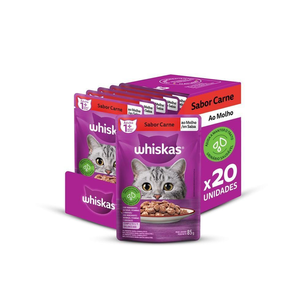 Review Ração Úmida Whiskas Sachê Carne ao Molho para Gatos Adultos - 20 Sachês de 85g: Vale a Pena em 2026?