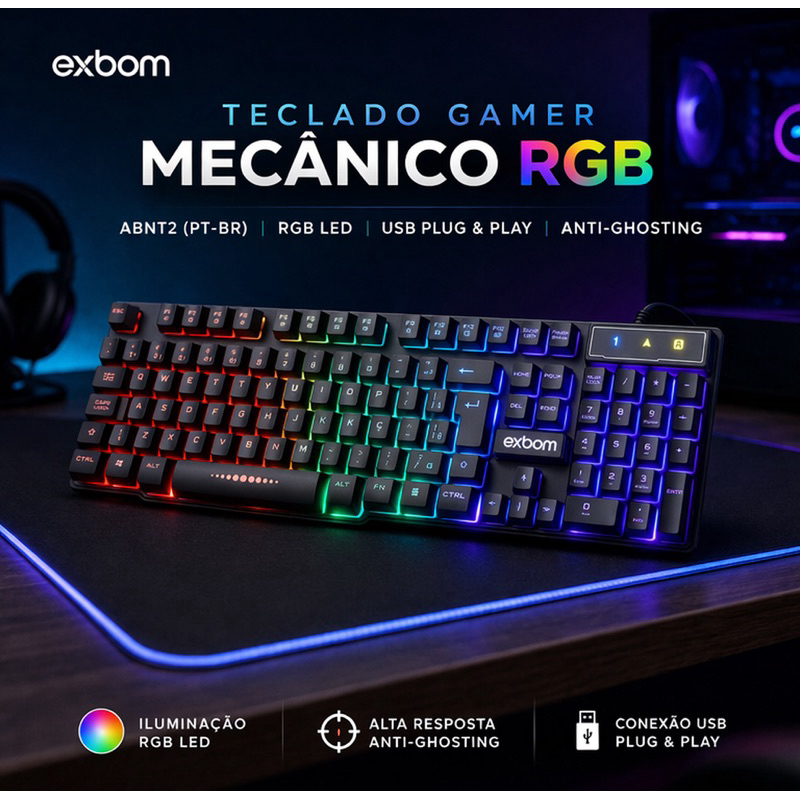 Review Teclado Mecânico Gamer RGB LED USB Anti Ghosting Alta Performance Para PC Gamer Computador Teclado Gamer Iluminado: Vale a Pena em 2026?