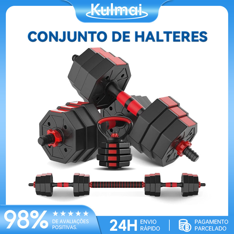 Review Halteres de musculação 10kg Kit Halteres Barras Kettlebell Peso Musculação 6 em 1 halteres: Vale a Pena em 2026?