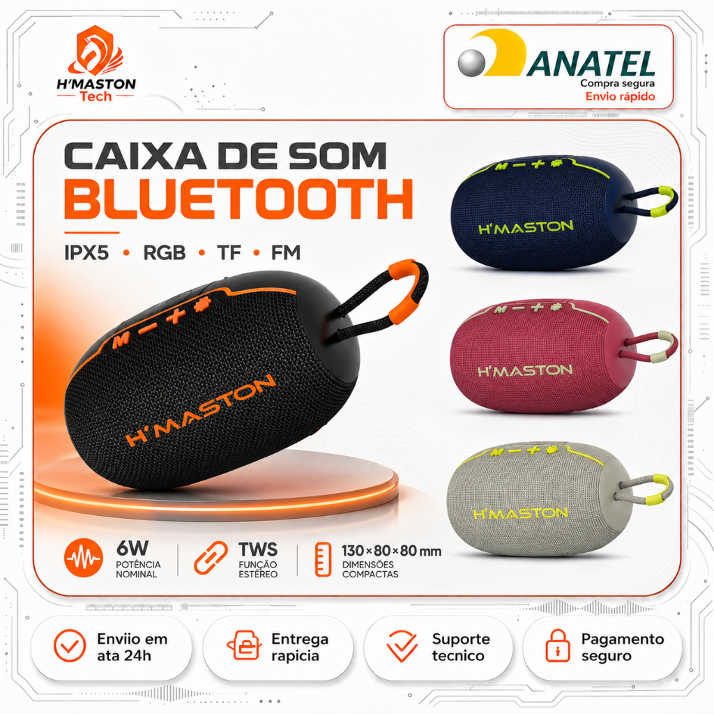 Review H'MASTON AM57 Caixinha De Som Bluetooth Caixa De Som Bluetooth Portátil Som Caixa Bluetooth Caixa Som Caixa Bluetooth: Vale a Pena em 2026?