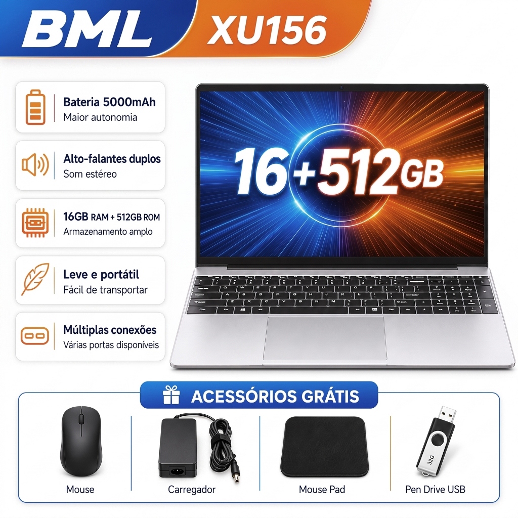 Review Notebook Gamer 15,6" HD 1080 N156  Intel Celeron 12GB RAM 512GB SSD Windows 10 5G LTE Wi-Fi Notebook-Full HD IPS Lumina: Vale a Pena em 2026?