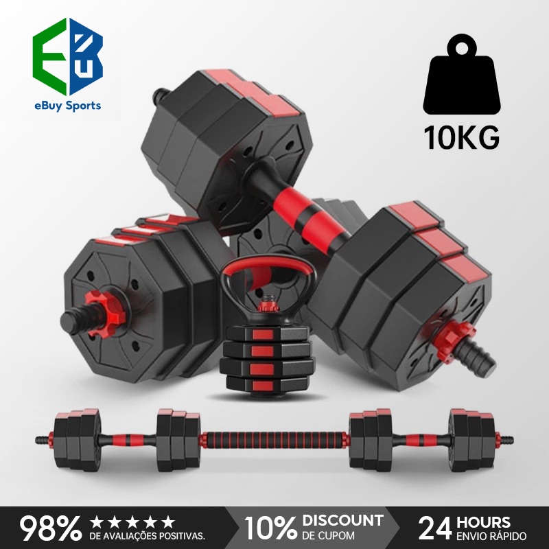 Review Halteres de musculação 10kg Kit Halteres Barras Kettlebell Peso Musculação 6 em 1 halteres: Vale a Pena em 2026?