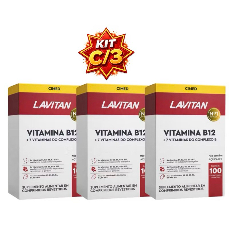 Review Kit c/2 ou c/3 Lavitan Vitamina B12 c/ Complexo B c/100 - Auxilia no metabolismo do organismo, imunidade e energia: Vale a Pena em 2026?