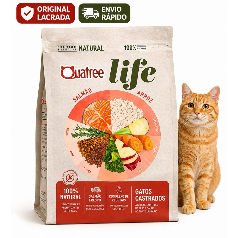 Review Ração Gato Quatree Life Salmão e Arroz Ração Gato Castrados Adultos 1kg Ração Quatree gatos castrados: Vale a Pena em 2026?