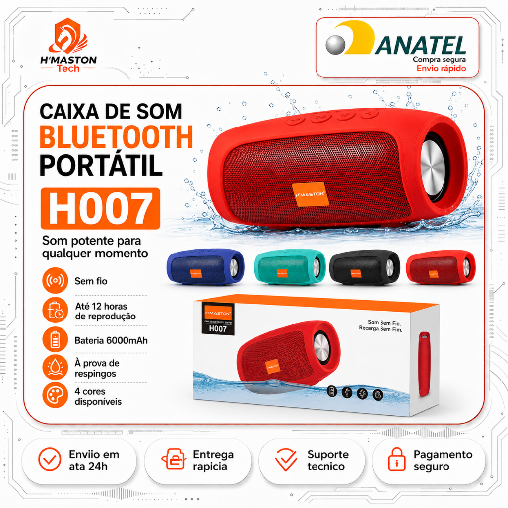 Review H'Maston H007 Caixinha De Som Bluetooth Caixa De Som Bluetooth Portátil Caixa Som Caixa Bluetooth Caixa De Som Pequena: Vale a Pena em 2026?