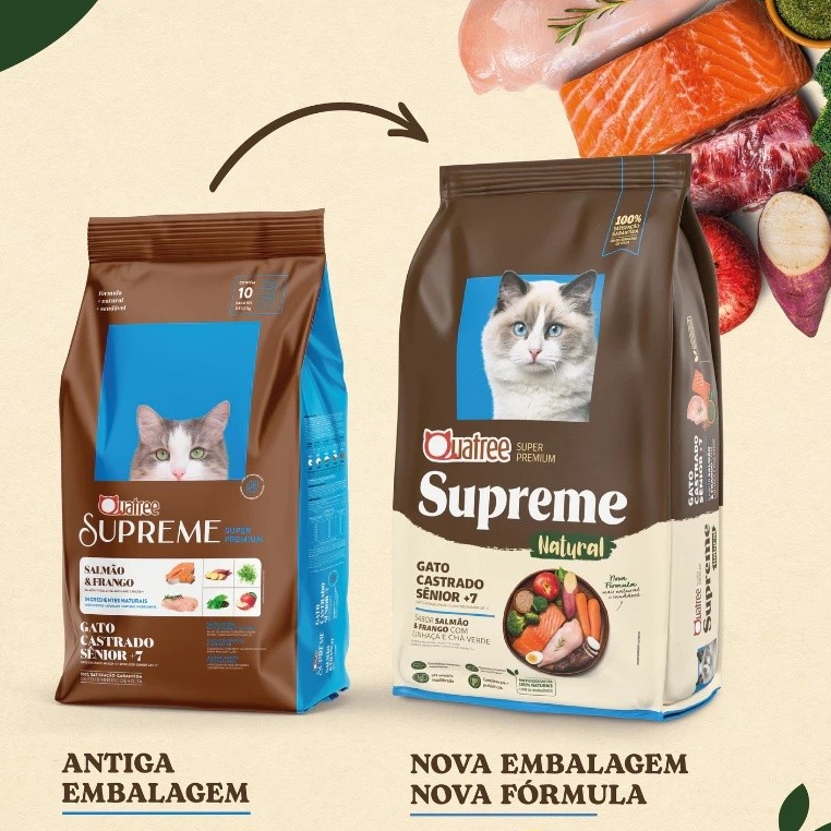Review Ração Gato Castrado Ração Quatree Supreme Sênior 7+ Salmão Frango 10,1Kg Natural Ração Gato Castrado: Vale a Pena em 2026?