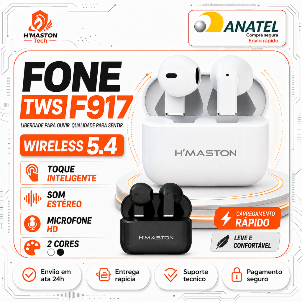 Review H'MASTON F917 Fone De Ouvido Bluetooth Sem Fio Fone Sem Fio Bluetooth Fone Bluetooth Sem Fio Fone De Ouvido Sem Fio: Vale a Pena em 2026?