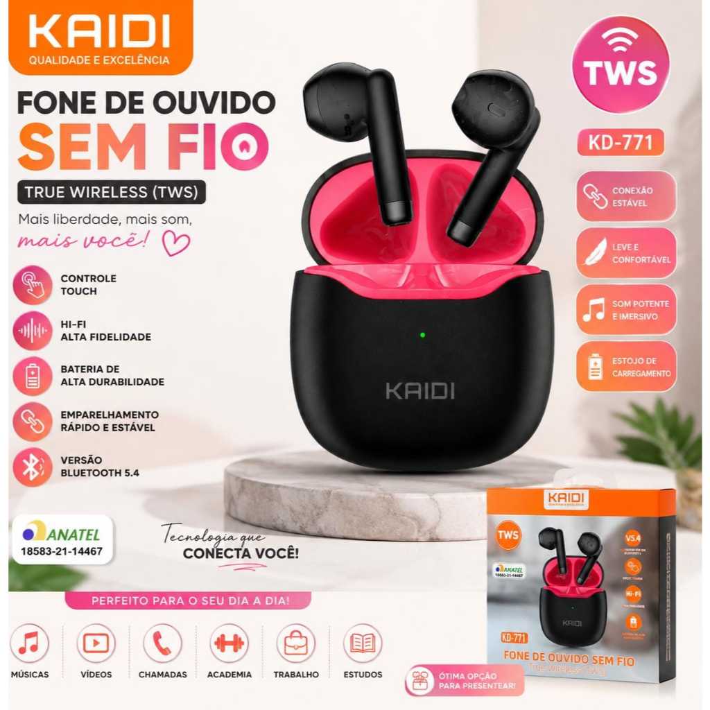 Review fone de ouvido, fone sem fio, fone Bluetooth, fone TWS, fone Kaidi, Kaidi KD-771, fone Bluetooth Kaidi, fone de ouvido: Vale a Pena em 2026?