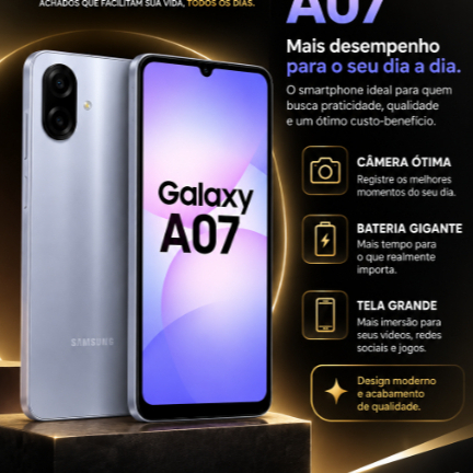 Review SAMSUNG GALAXY A07 4G–128 GB – SMARTPHONE ORIGINAL SAMSUNG: Vale a Pena em 2026?