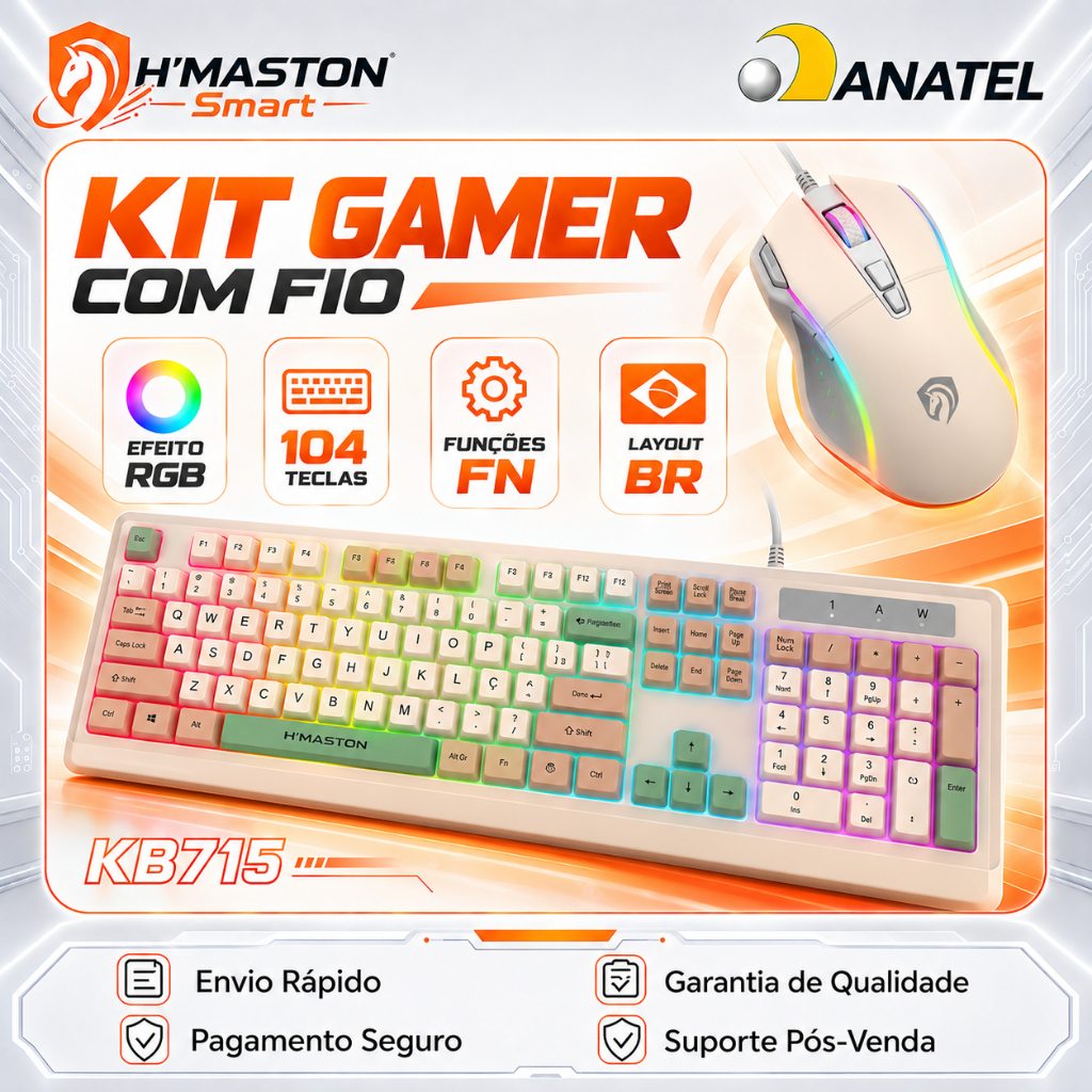 Review H'MASTON KB715 Teclado e Mouse Com Fio Teclado Mecânico 100% Teclado Computador Teclado Gamer Teclado Usb: Vale a Pena em 2026?